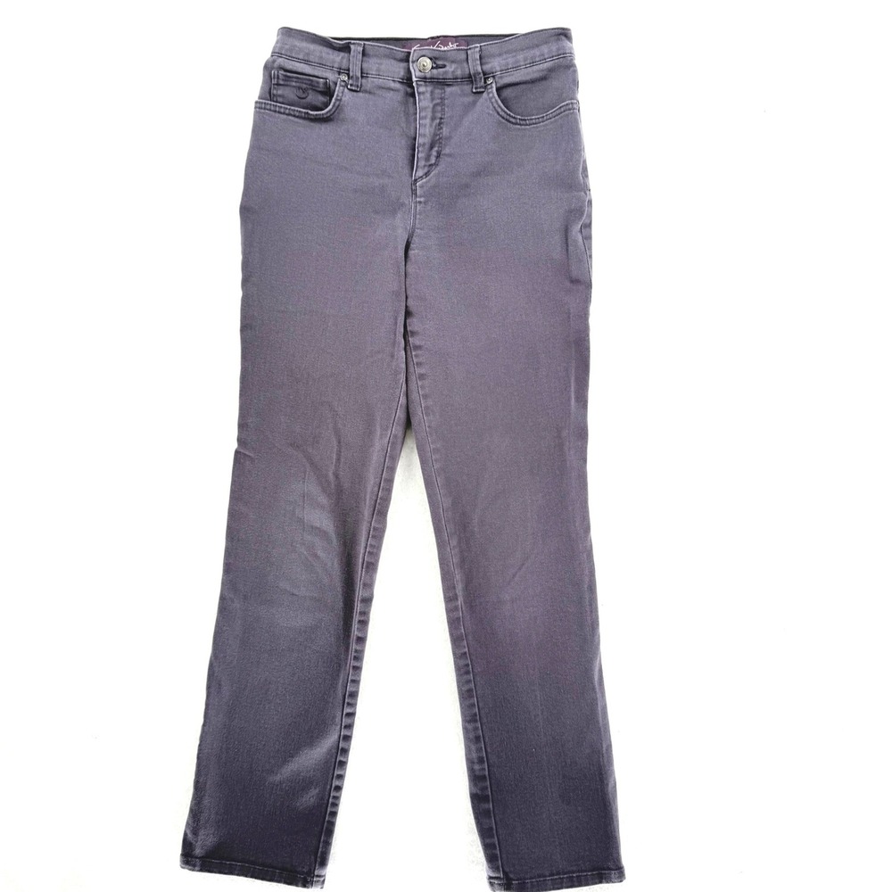 Gloria Vanderbilt Amanda Straight Leg Pants Purple Slate Missy Average Size 4